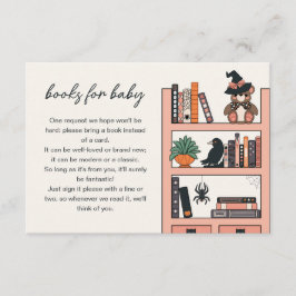 Tarjeta De Recepción Chica Rosa Halloween: Libros Baby Shower para bebé