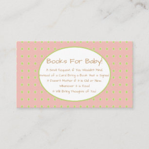 Tarjeta De Recepción Chica rosa solicitud de libro de Baby Shower para 