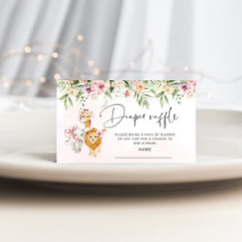 Tarjeta De Recepción Chica Safari animal boleto de rifa de pañal