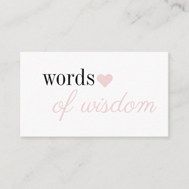 Tarjeta De Recepción Chica simple rosa palabras de sabiduría en Baby Sh (Anverso)