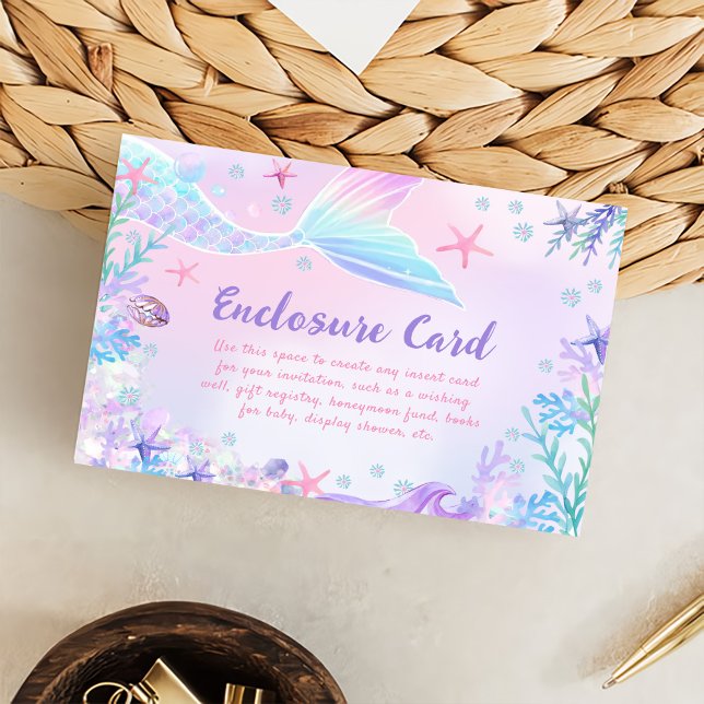 Tarjeta De Recepción Chica Sirena Primer Fiesta de Cumpleaños (Subido por el creador)