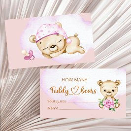 Tarjeta De Recepción Chica Teddy Bear Baby Shower