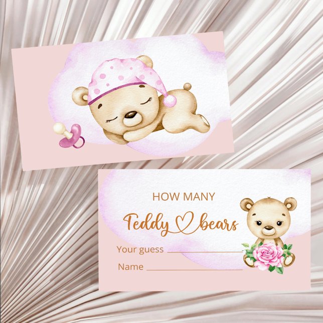 Tarjeta De Recepción Chica Teddy Bear Baby Shower (Subido por el creador)