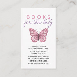 Tarjeta De Recepción Chicas Baby Shower Libros De Mariposa Rosa Para Be
