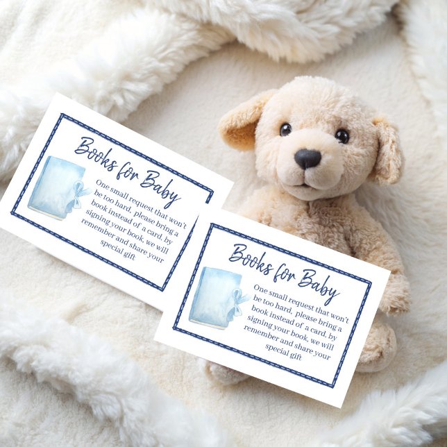 Tarjeta De Recepción Chicas de jean azul solicitud de un libro de ducha (Blue jean girls baby shower book request enclosure cards books for baby cards)