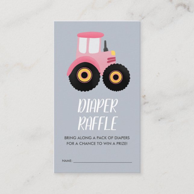 Tarjeta De Recepción Chicas de la granja cute Baby Shower Diaper Raffle (Anverso)