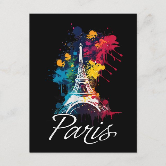Tarjeta De Recepción Chicas de la Torre Eiffel de París Viajes de vacac (Anverso)