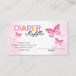 Tarjeta De Recepción Chicas de mariposas rosadas Baby Shower Diaper Raf