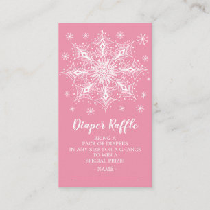Tarjeta De Recepción Chicas de Snowflake Baby Shower Diaper Raffle Tick