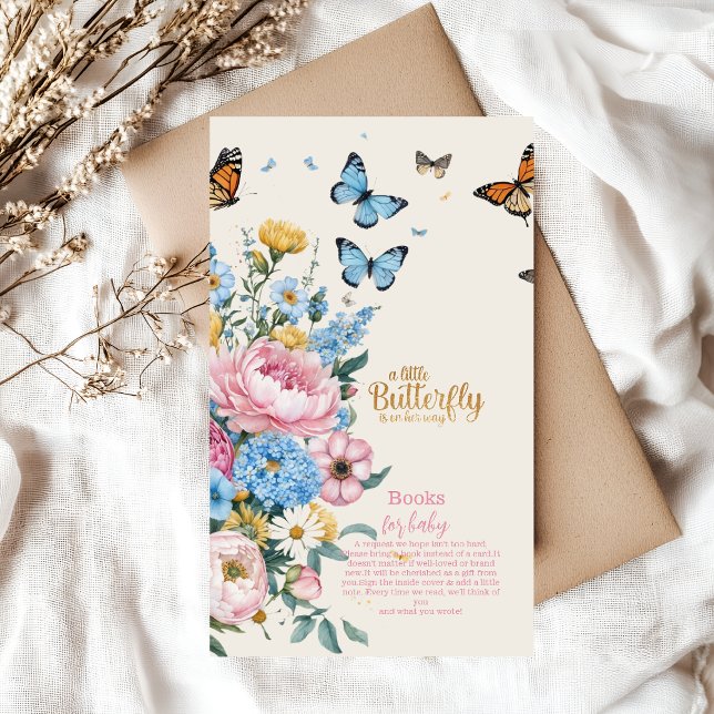 Tarjeta De Recepción Chicas del jardín rosa rosa de mariposa para bebé (Subido por el creador)