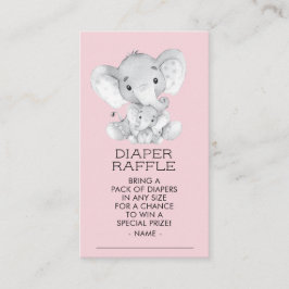 Tarjeta De Recepción Chicas elefantes Baby Shower Diaper Raffle Ticket