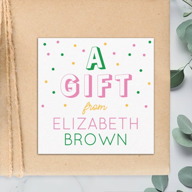 Tarjeta De Recepción Chicas personalizados preparan un regalo de (Subido por el creador)