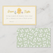 Chick Baby Shower Diaper Raffle Ticket