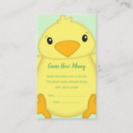 Tarjeta De Recepción Chick Baby Shower Green