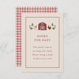 Tarjeta De Recepción Chickens Barn Charming Farm Baby Shower Books