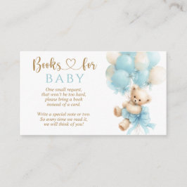 Tarjeta De Recepción Chico Bebé Cumpleaños Globo Azul Oso Teddy