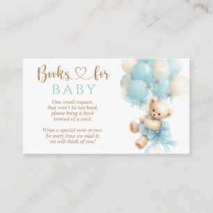 Tarjeta De Recepción Chico Bebé Cumpleaños Globo Azul Oso Teddy