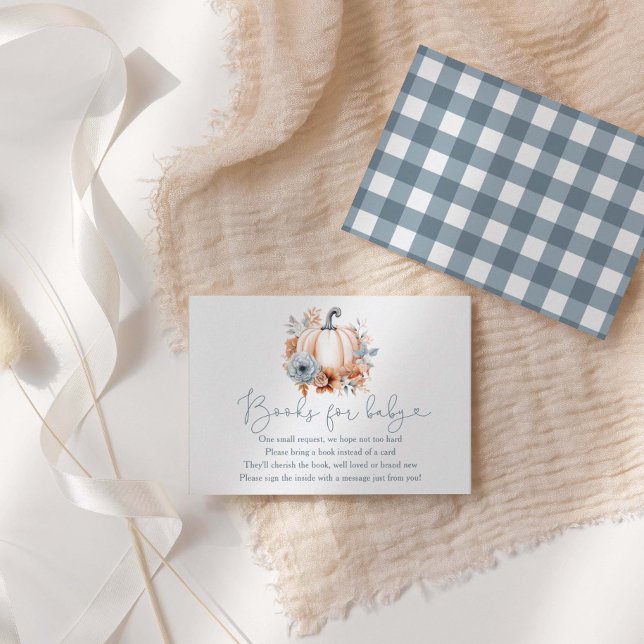 Tarjeta De Recepción Chico De Calabaza Caída Libros Baby Shower Para Be (Subido por el creador)