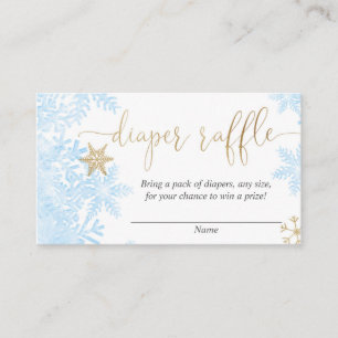 Tarjeta De Recepción Chico de copo de nieve dorado bebe ducha de pañal