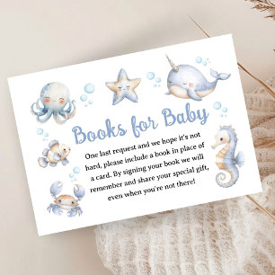 Tarjeta De Recepción Chico de ducha de bebé océano Libros para bebé azu