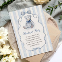 Chico de oso de peluche azul Baby Shower