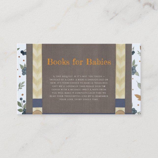 Tarjeta De Recepción Chico ducha de bebé autum otoño azul burlap bodysu (Anverso)