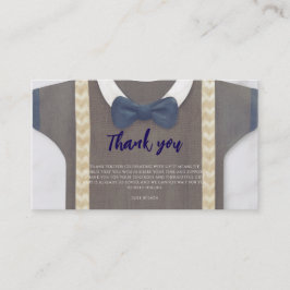 Tarjeta De Recepción Chico ducha de bebé autum otoño azul burlap bodysu