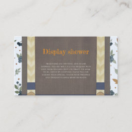 Tarjeta De Recepción Chico ducha de bebé autum otoño azul burlap bodysu