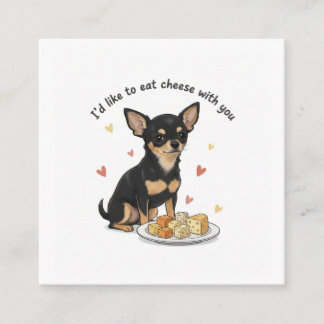Tarjeta De Recepción Chihuahua " Me gustaría comer queso contigo"  