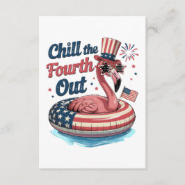 Tarjeta De Recepción Chill The Fourth Out Funny 4th of July Flamingo