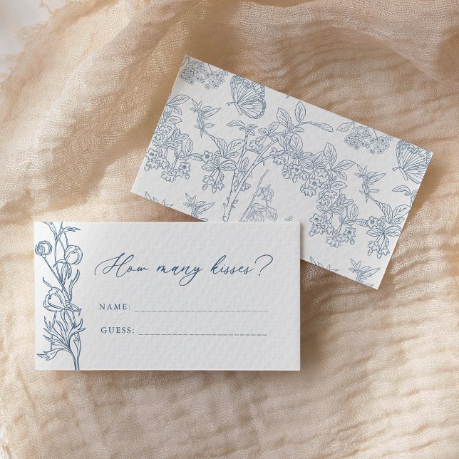 Tarjeta De Recepción Chinoiserie azul francesa cuántos besos (Subido por el creador)