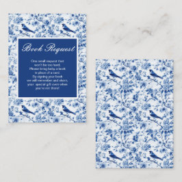 Tarjeta De Recepción Chinoiserie Blue Birds and Flowers Baby Shower