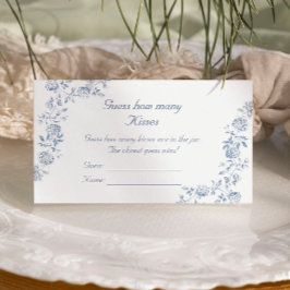 Tarjeta De Recepción Chinoiserie Blue Floral adivina cuántos besos