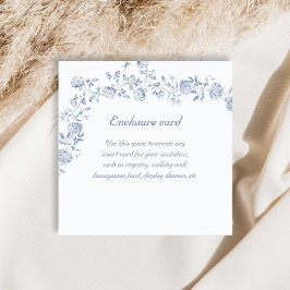 Tarjeta De Recepción Chinoiserie Blue Floral Bridal Shower