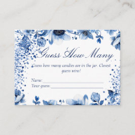 Tarjeta De Recepción Chinoiserie Floral azul y blanca adivina cuántos