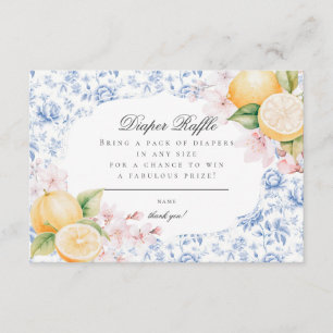 Tarjeta De Recepción Chinoiserie Lemon Tea Baby Shower Diaper Raffle