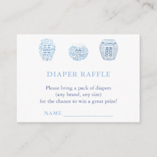 Tarjeta De Recepción Chinoiserie Moda Diaper Raffle Baby Shower