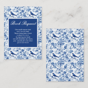 Tarjeta De Recepción Chinoiserie Pájaros Azules y Flores Baby Shower