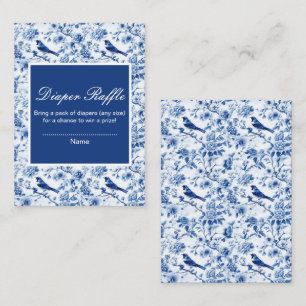 Tarjeta De Recepción Chinoiserie Pájaros Azules y Flores Baby Shower