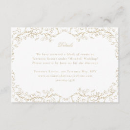 Tarjeta De Recepción Chinoiserie romántica Boda de oro francés antiguo