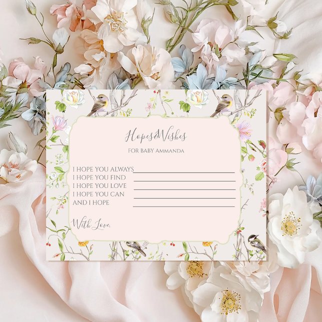 Tarjeta De Recepción Chinoiserie rosa Floral Baby Shower (Subido por el creador)