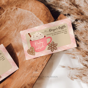 Tarjeta De Recepción Chocolate Caliente Invierno Sorteo de Pañales para