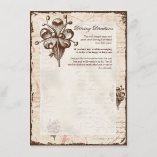 Tarjeta De Recepción Chocolate Damask Swirl Dritions Hotel
