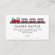 CHOO CHOO TRAIN Baby Shower Diaper Raffle Ticket