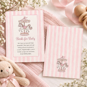 Tarjeta De Recepción Chorreo de Bebé Niña Rayas Acuarela Rosa
