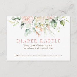 Tarjeta De Recepción Chorreo de pañales para baby shower de flores rosa