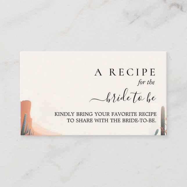 Tarjeta De Recepción Chorro de hojas desérticas Cactus Suculentas Despe (Anverso)