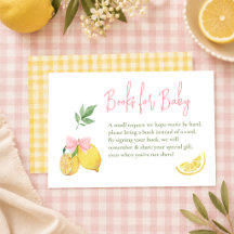 Chorro de limón con lazo rosa cítrico para baby sh