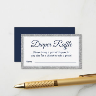 Tarjeta De Recepción Chorro de pañales para baby shower azul marino con