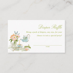 Tarjeta De Recepción Chorro de pañales para baby shower de té 